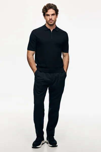 Polo Zip | Donkerblauw