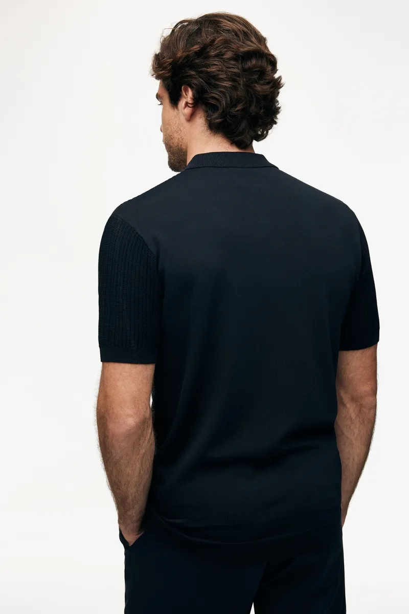 Gebreide Polo | Donkerblauw