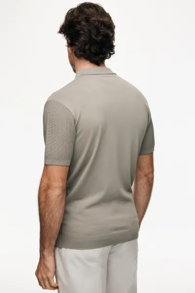 Gebreide Polo | Taupe