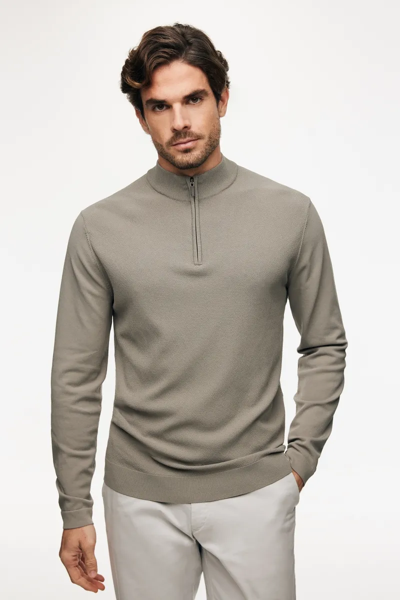 Turtle Half Zip | Taupe
