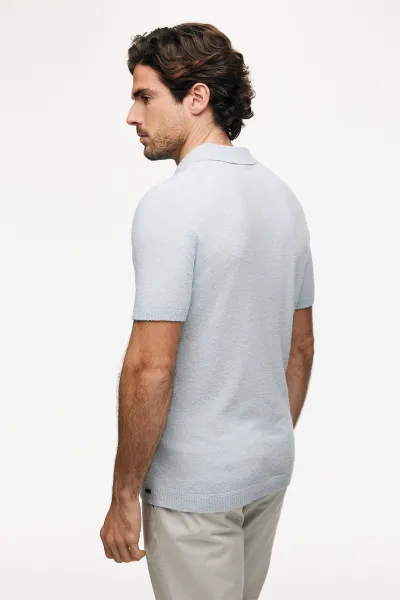 Gebreide Polo | Lichtblauw