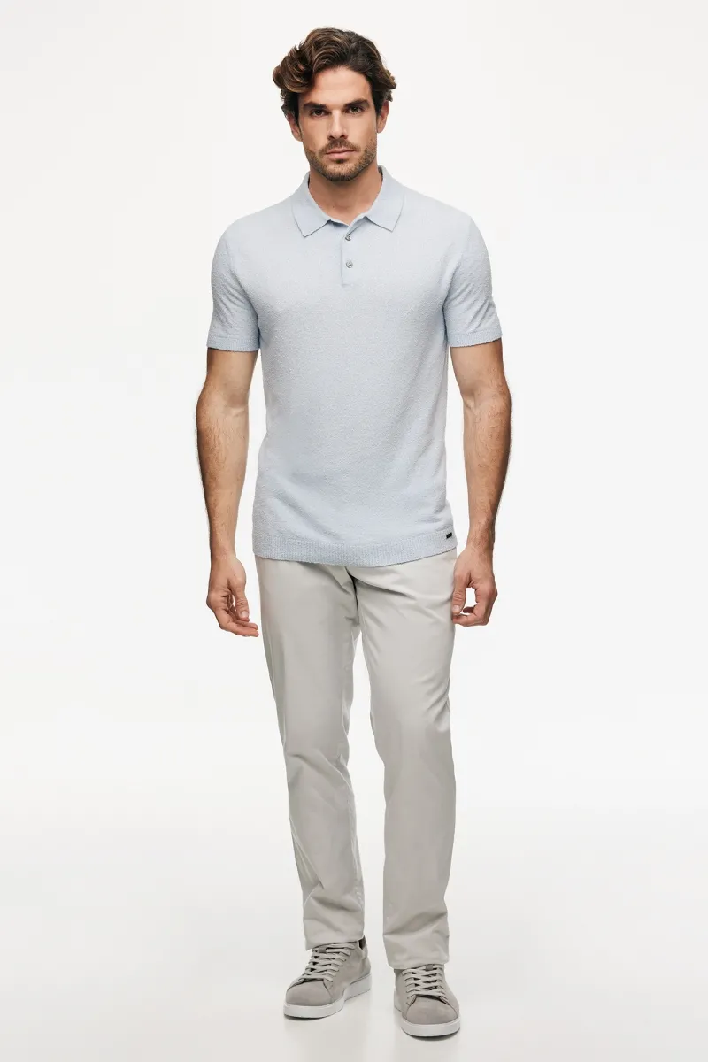 Gebreide Polo | Lichtblauw