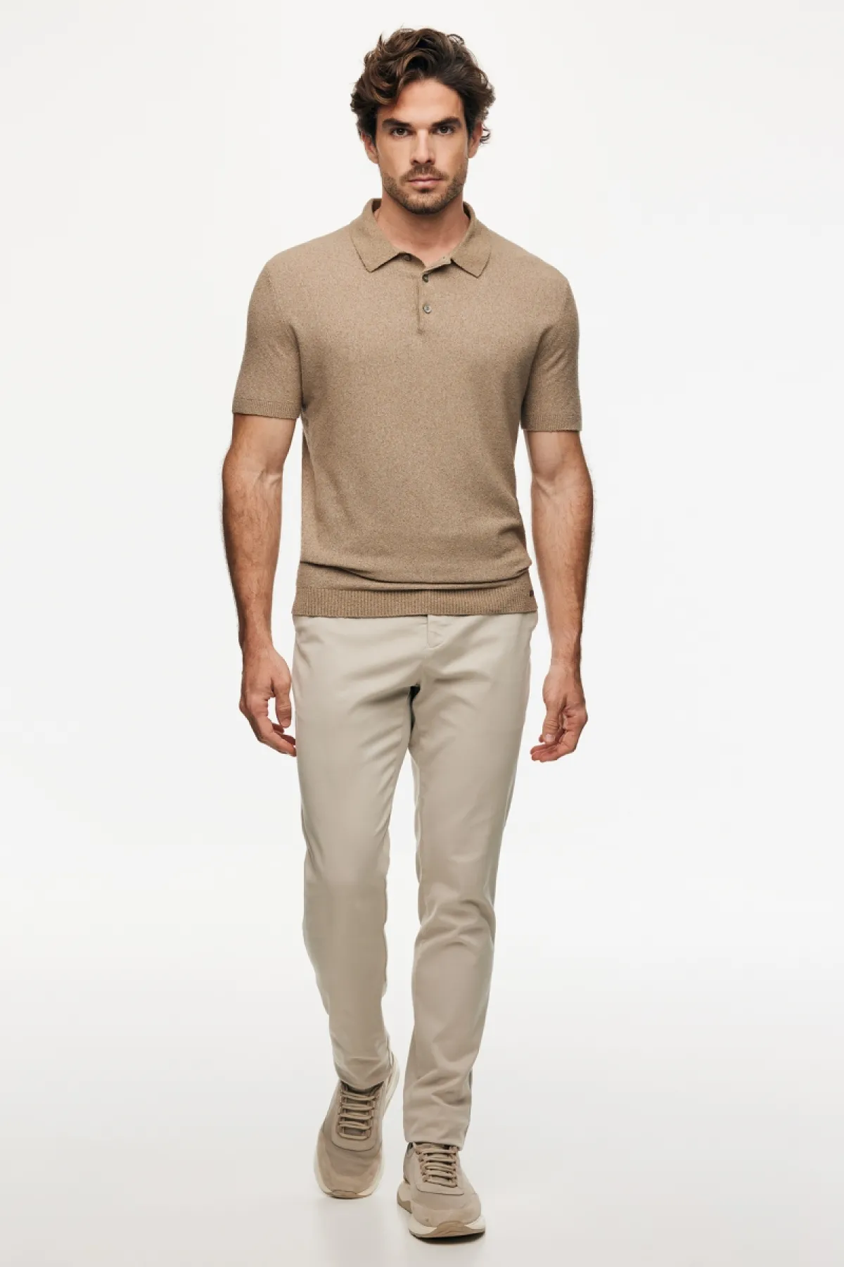 Gebreide Polo | Bruin