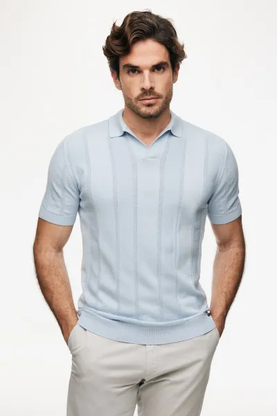 Structuur Polo | Lichtblauw