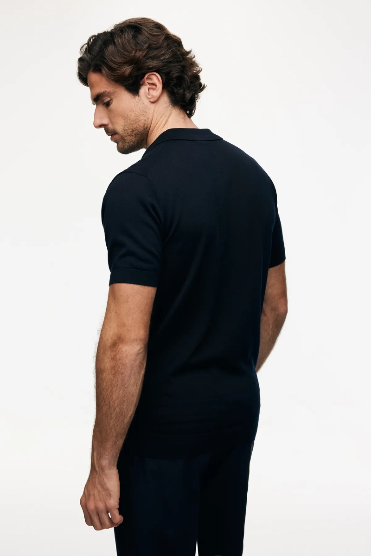 Polo zonder knopen | Donkerblauw