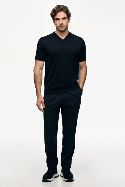 Polo zonder knopen | Donkerblauw