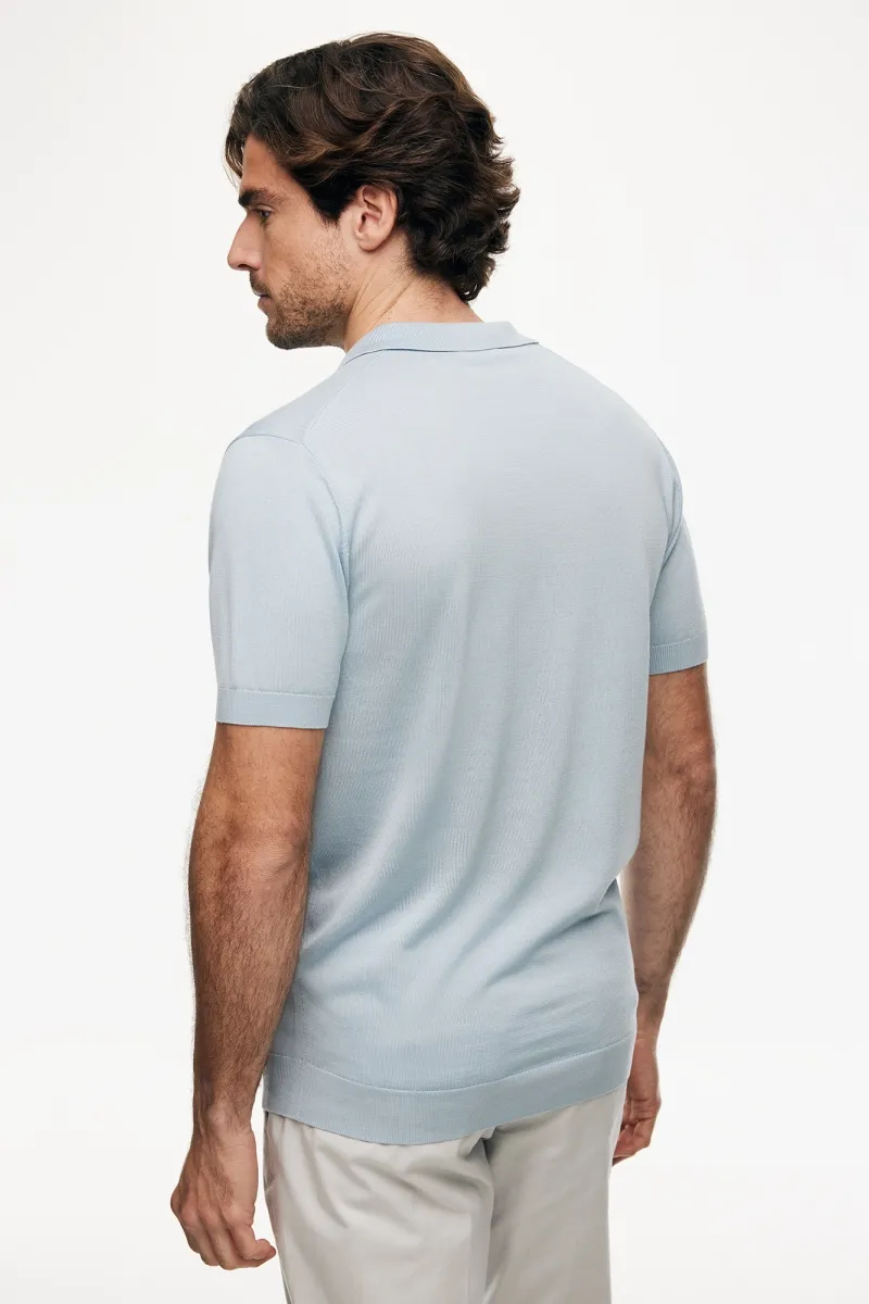 Polo zonder knopen | Lichtblauw