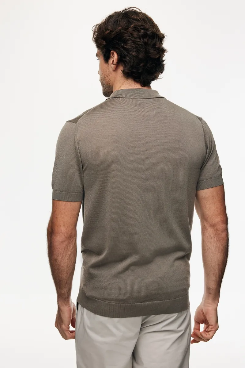 Polo zonder knopen | Taupe