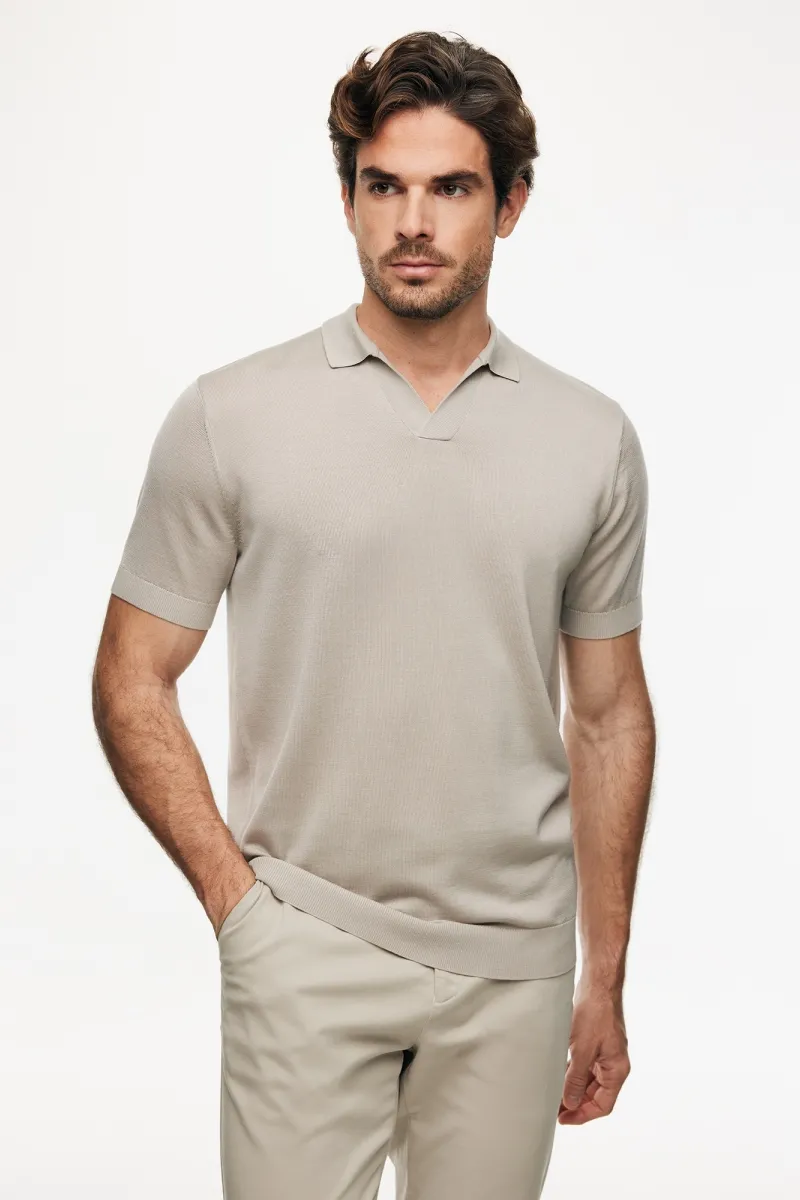 Polo zonder knopen | Beige