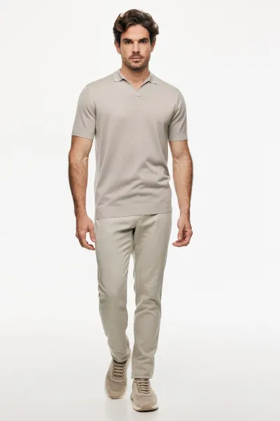 Polo zonder knopen | Beige