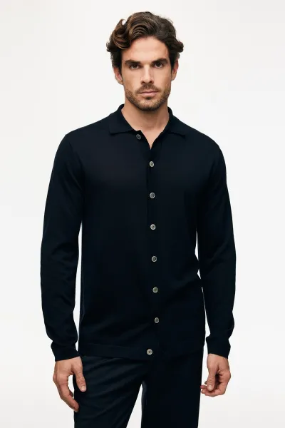 Gebreid Vest | Donkerblauw