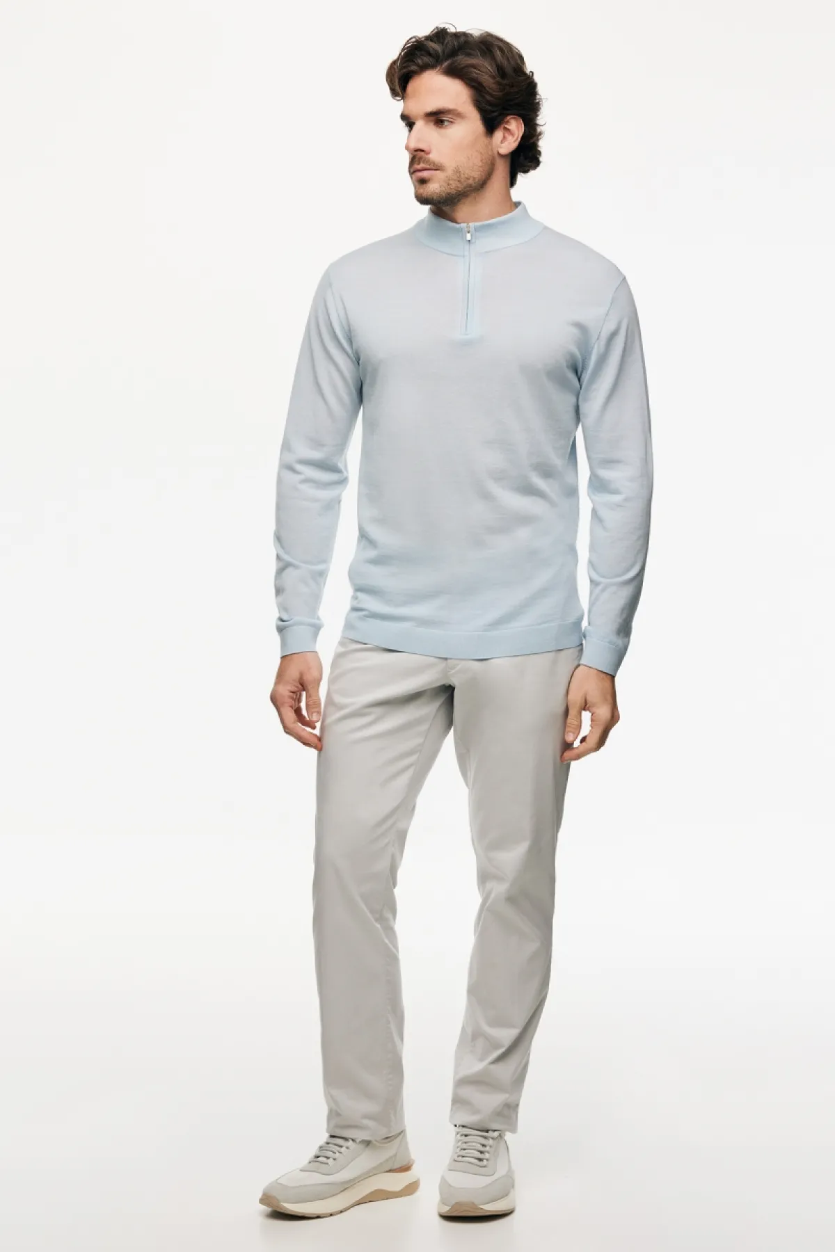 Gebreid T-shirt | Lichtblauw