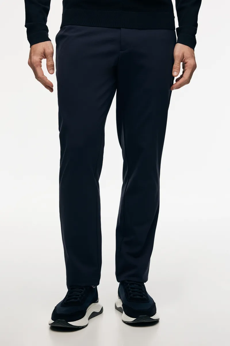 Cotton Blend Trousers | Donkerblauw