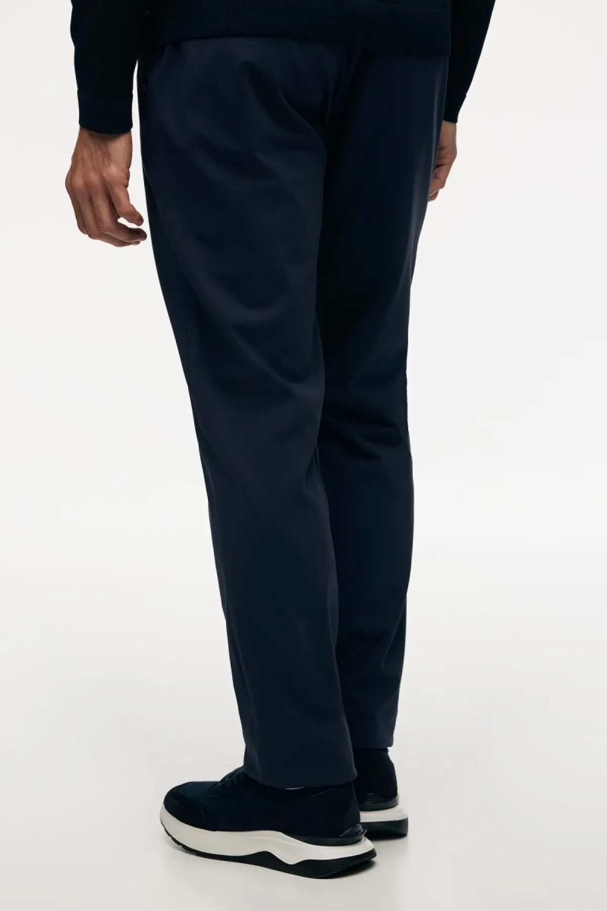Cotton Blend Trousers | Donkerblauw