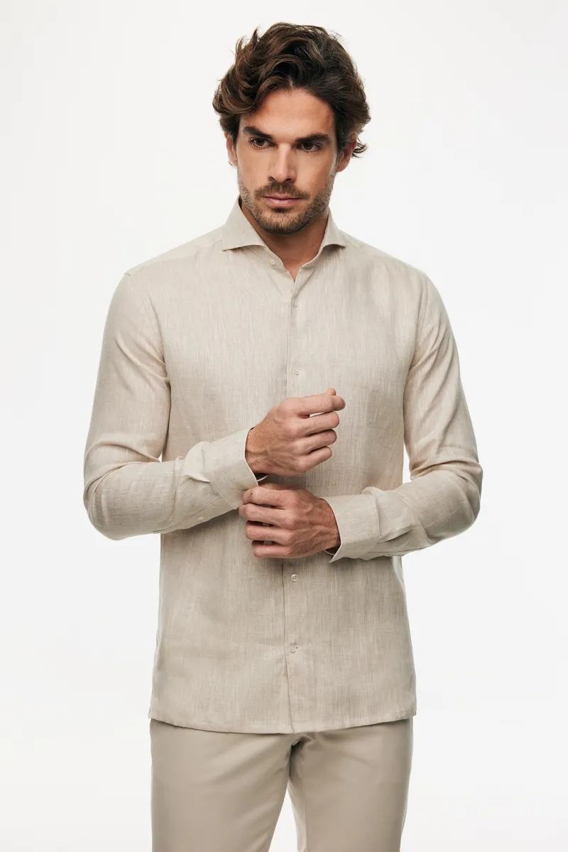 Linnen Overhemd | Beige