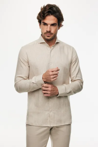 Linnen Overhemd | Beige
