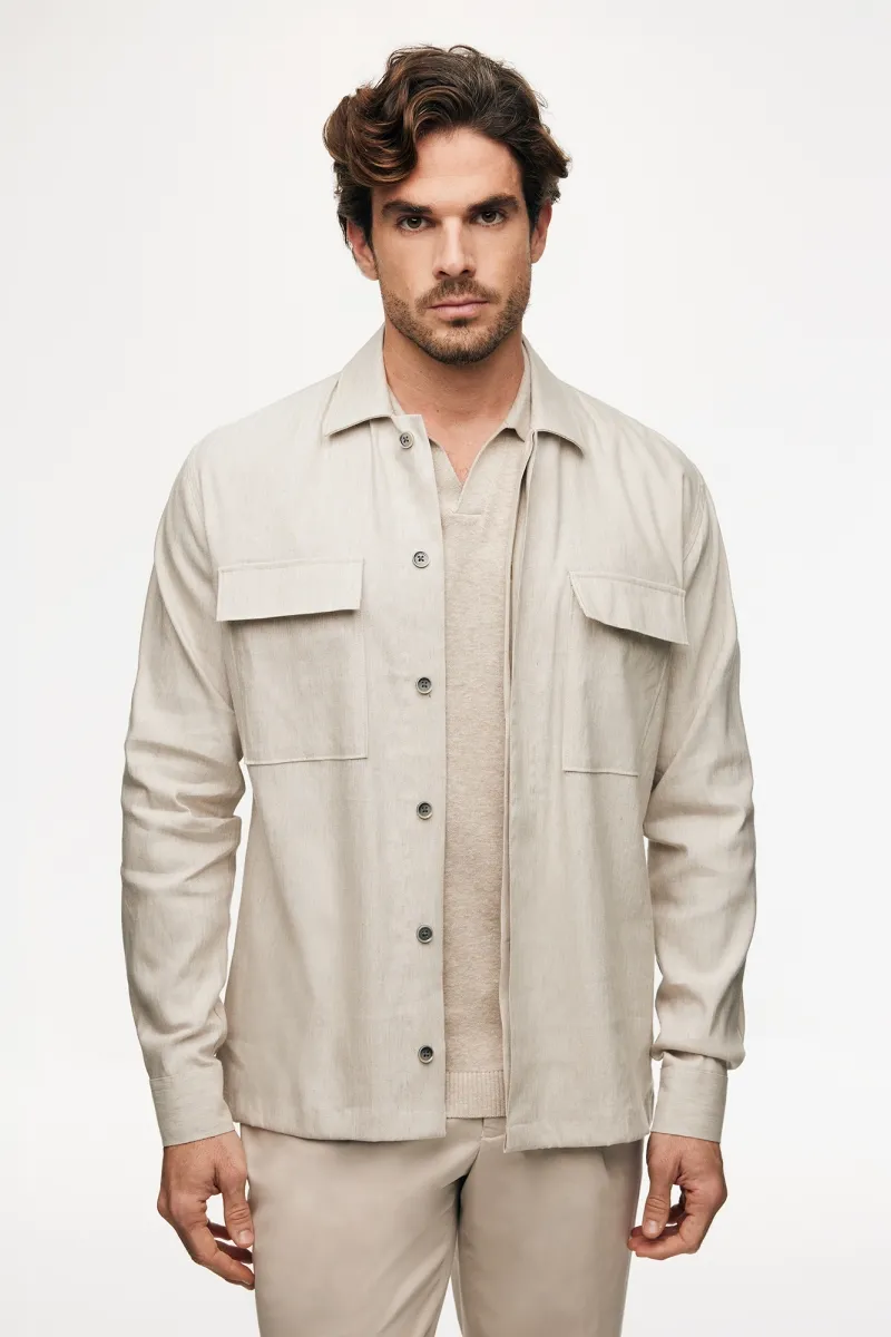 Linnen Overshirt | Beige