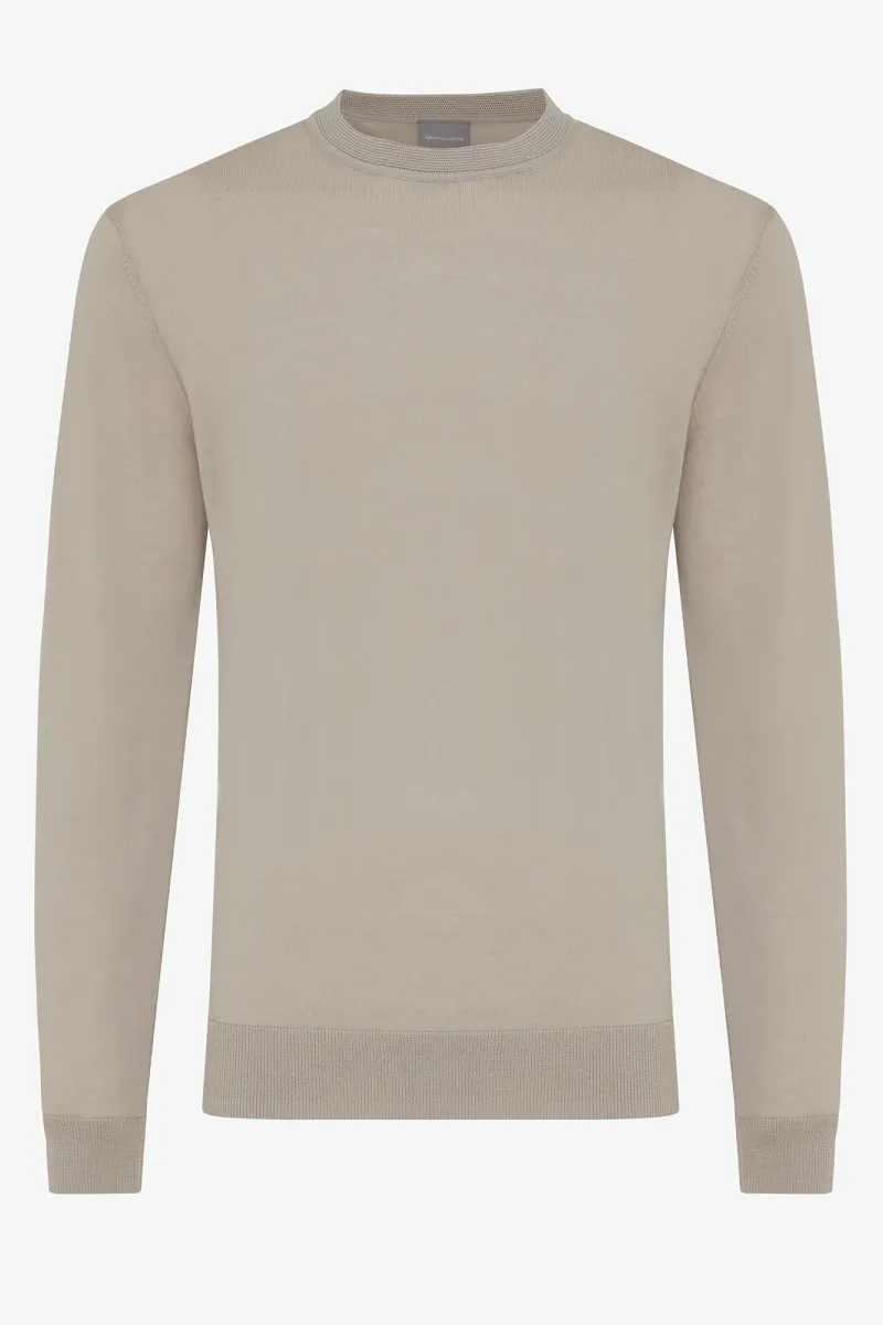 Beige ronde hals trui