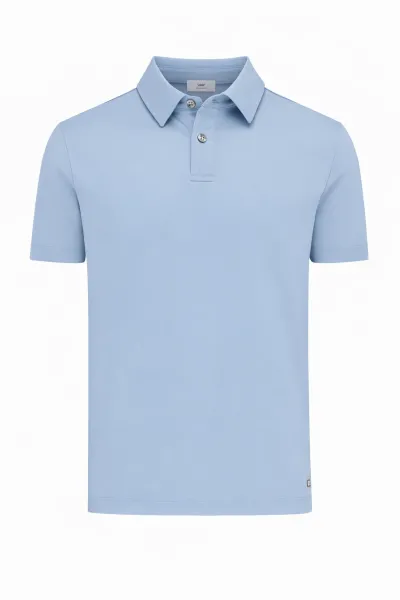 2-Button Polo | Lichtblauw
