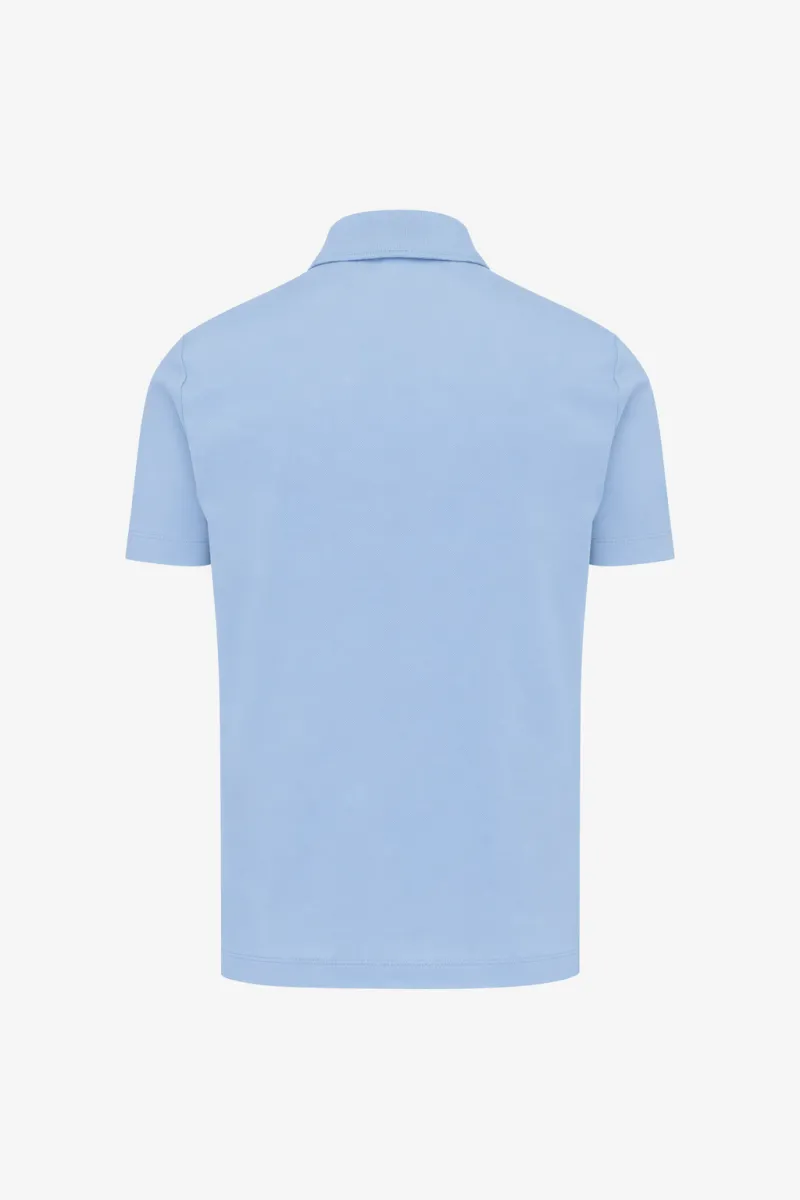 2-Button Polo | Lichtblauw