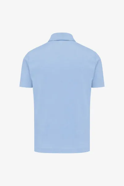 2-Button Polo | Lichtblauw