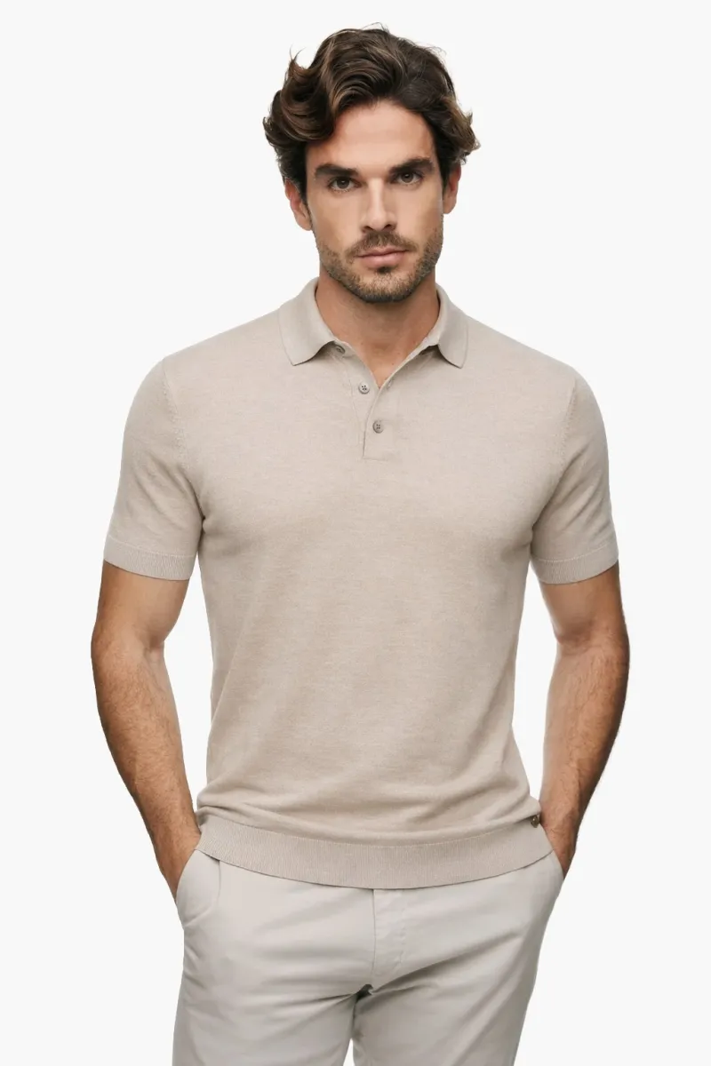 Gebreide Polo | Bruin