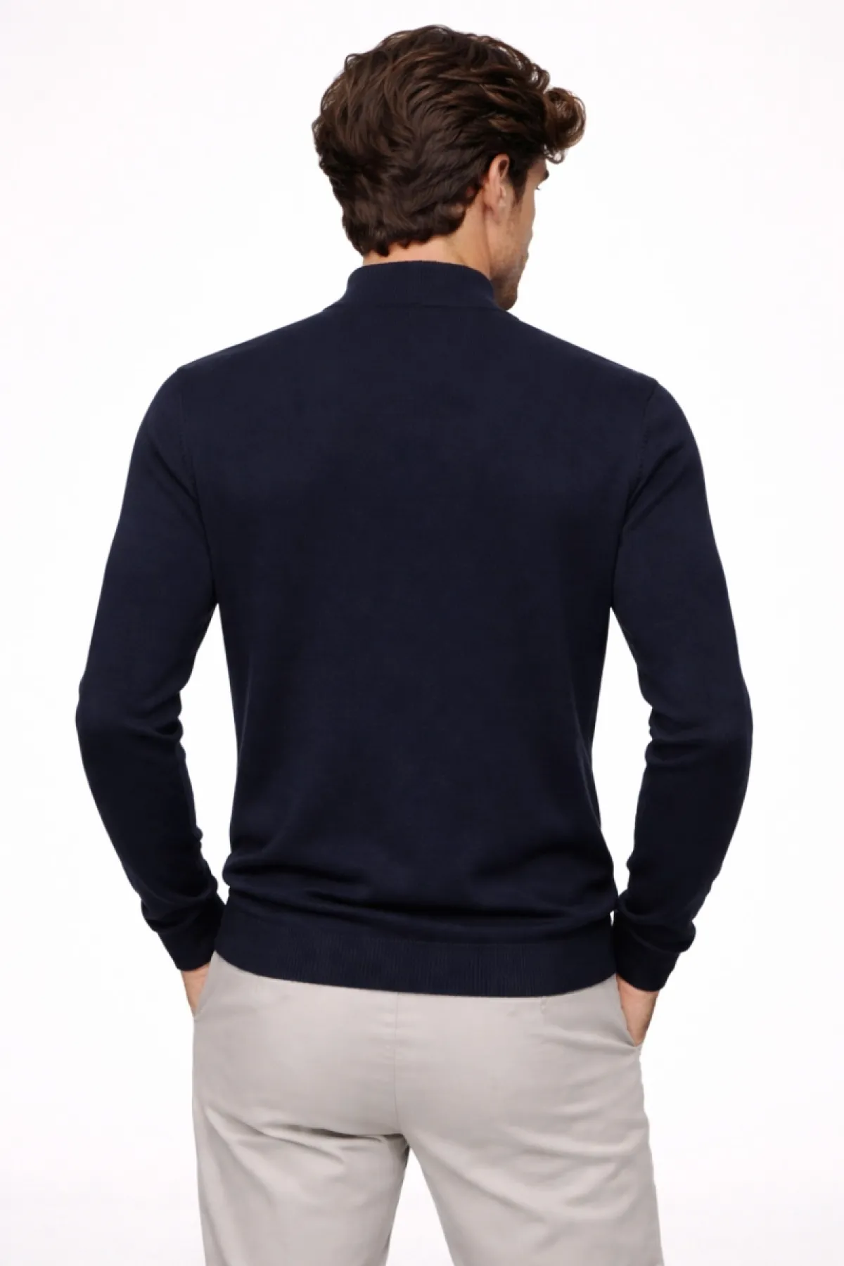 Merino Turtle Zip | Donkerblauw