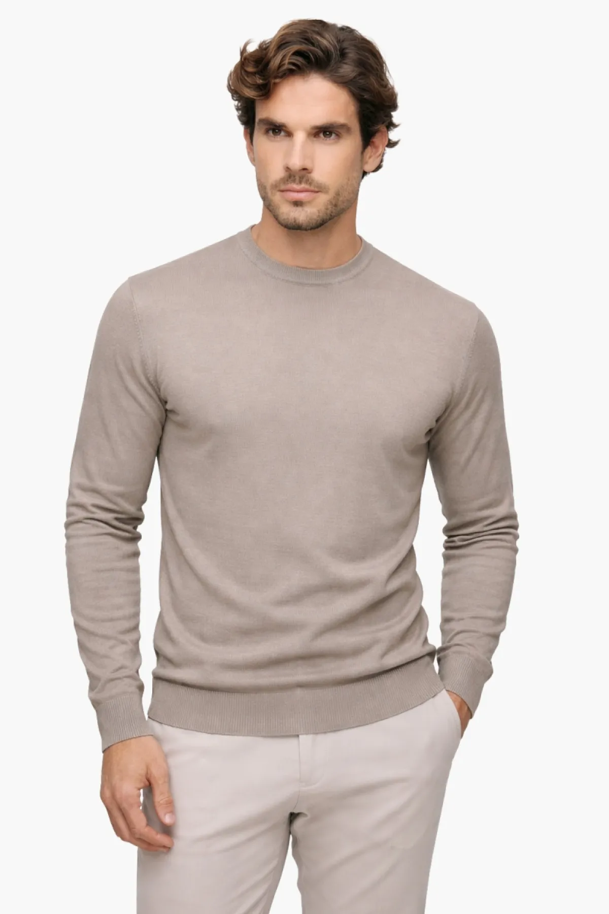 Roundneck Trui | Bruin
