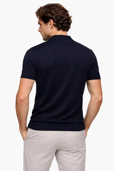 Button Polo | Donkerblauw