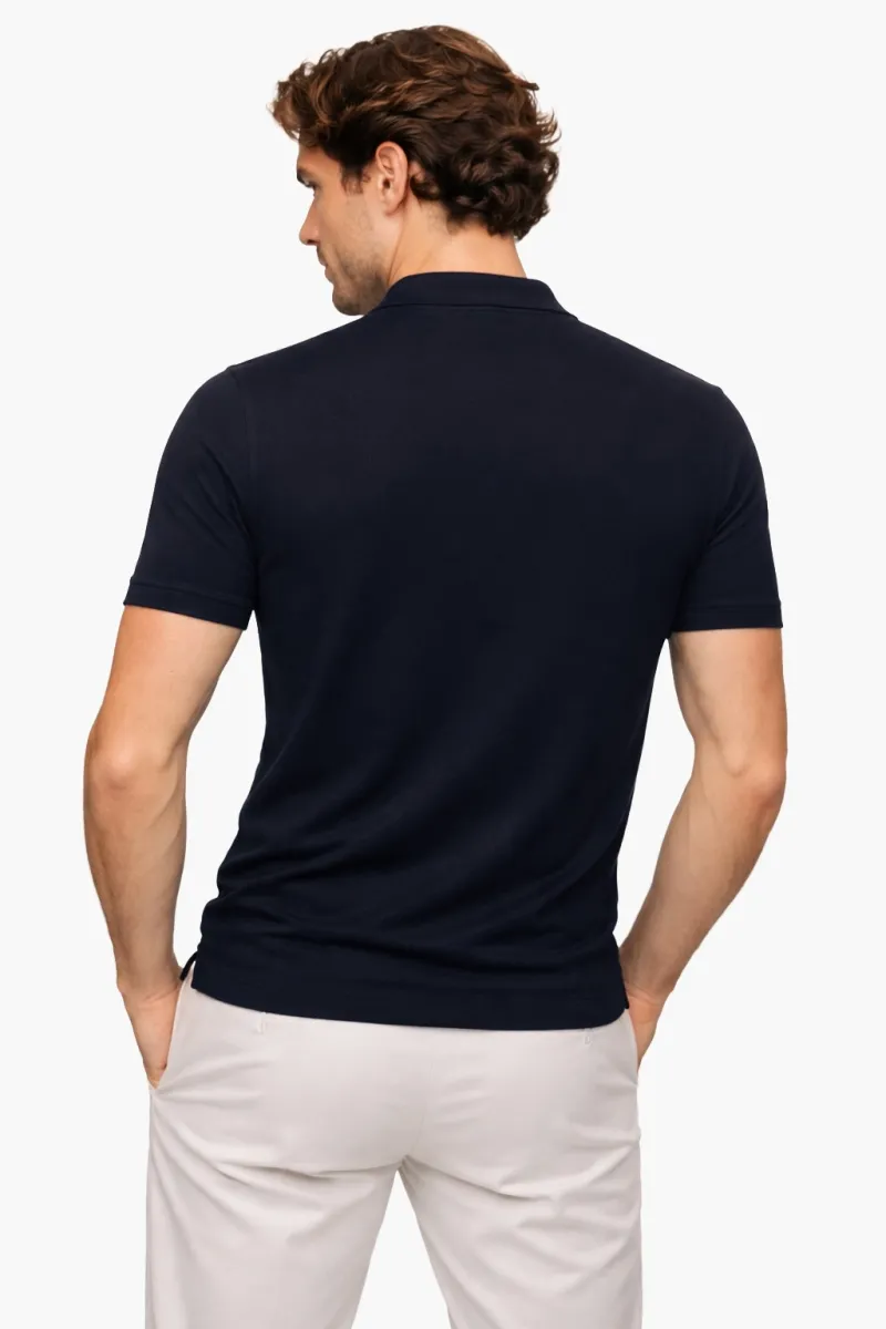 Button Polo | Donkerblauw
