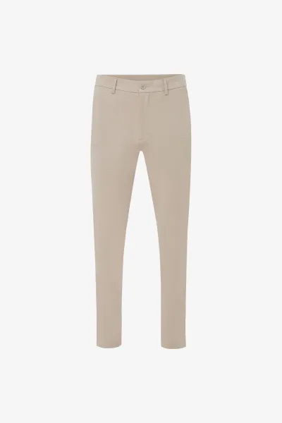 Cotton Blend Trousers | Beige