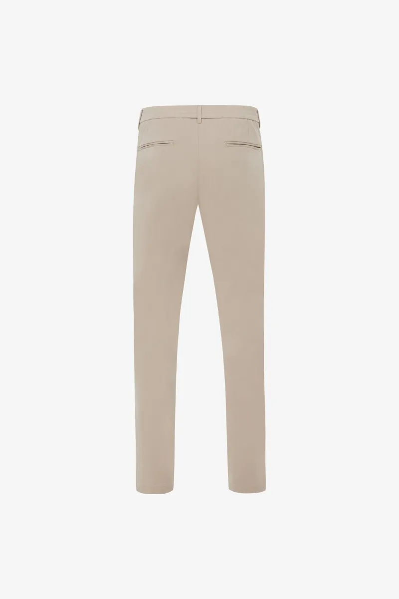 Cotton Blend Trousers | Beige