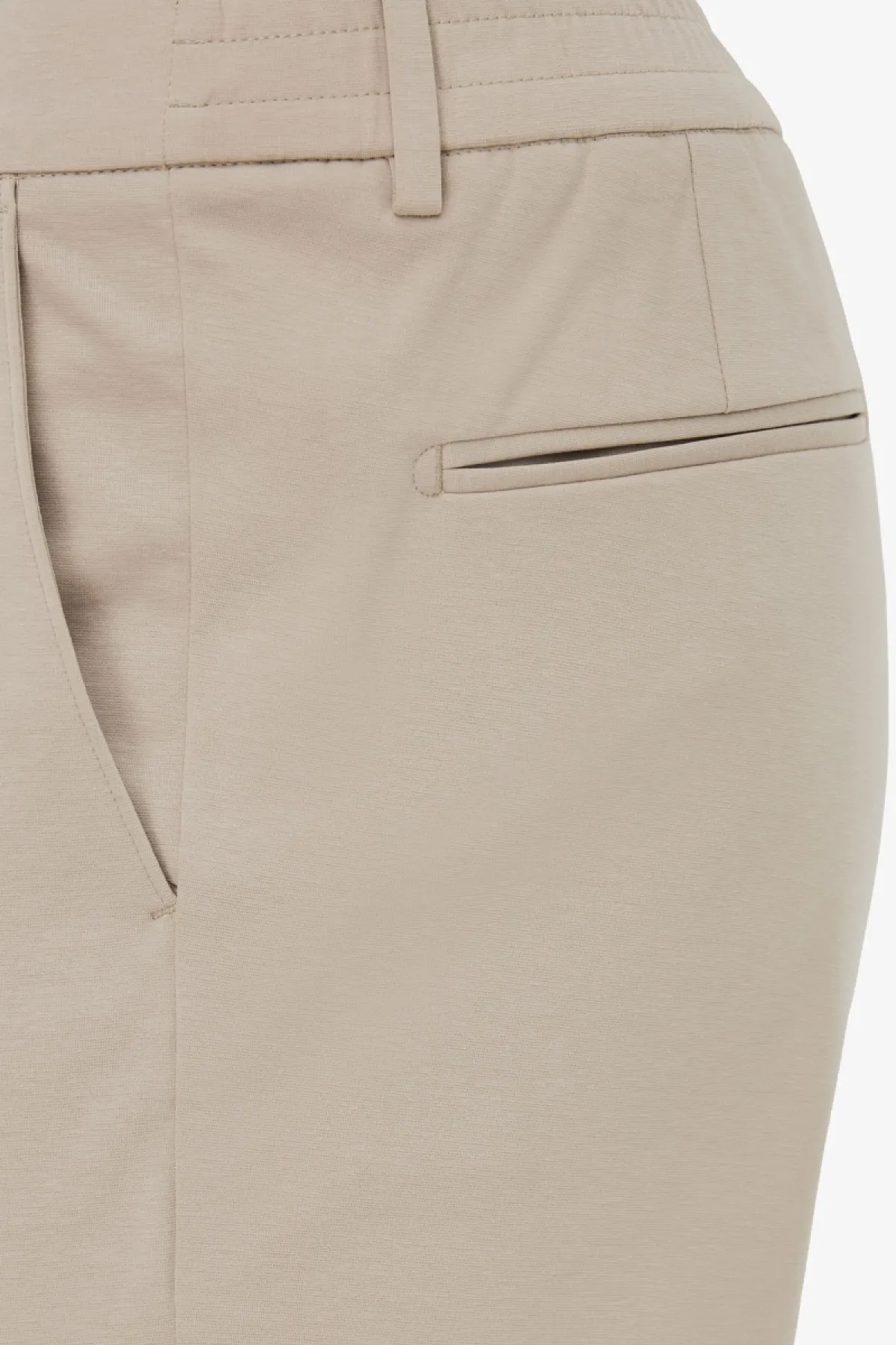 Cotton Blend Trousers | Beige
