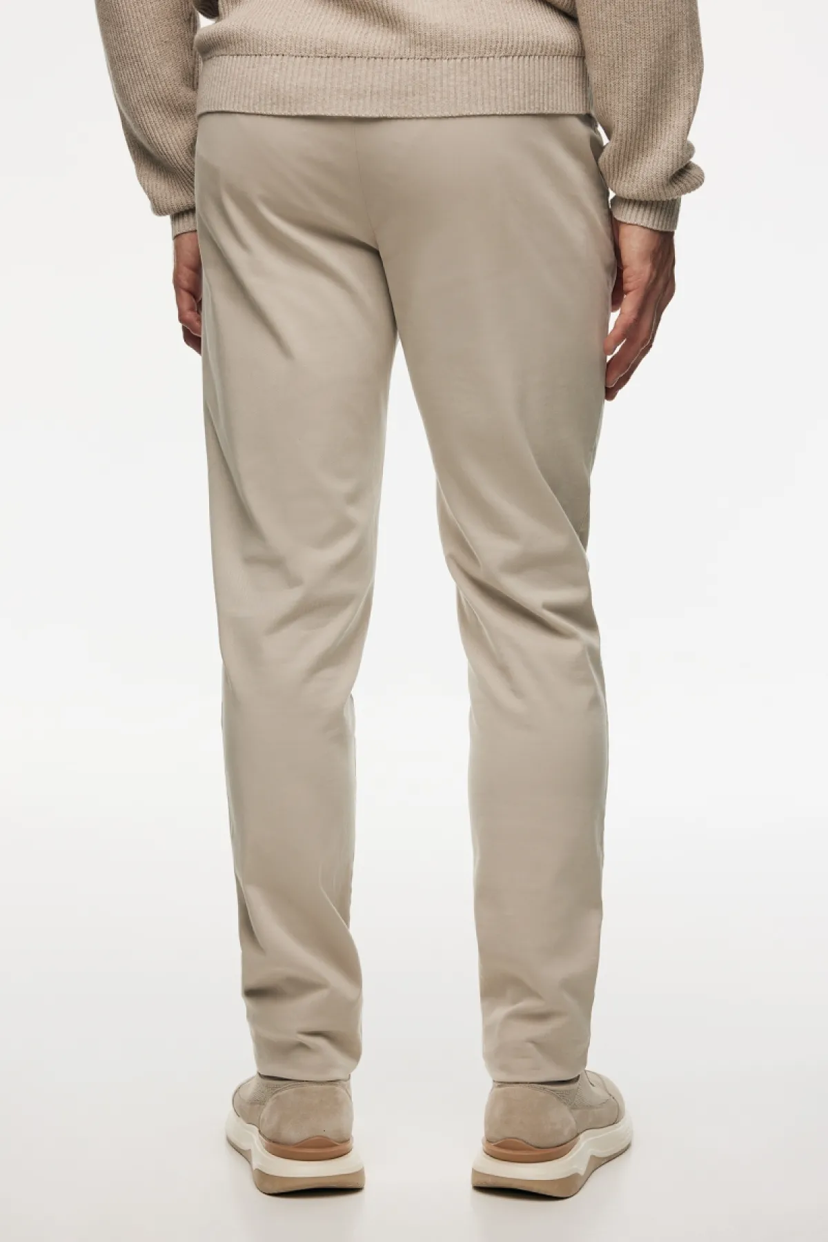 Cotton Blend Trousers | Beige