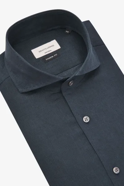 Linnen Overhemd | Donkerblauw