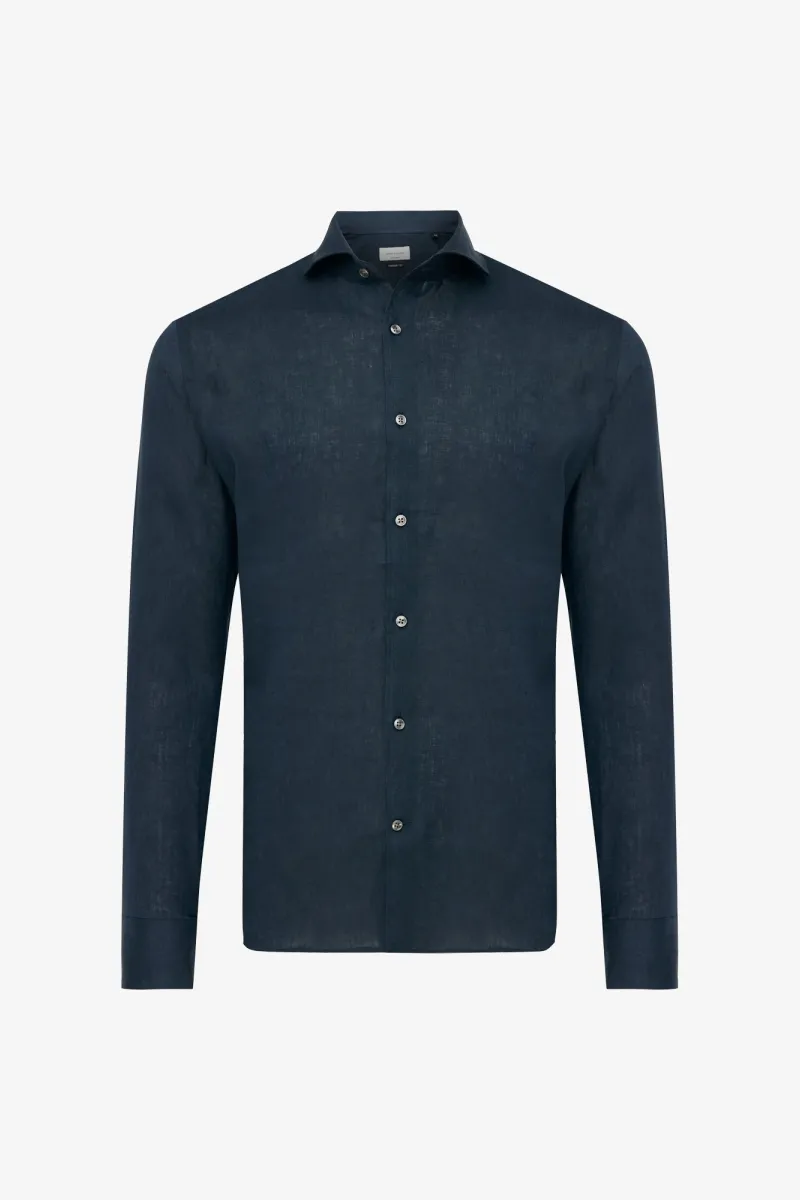 Linnen Overhemd | Donkerblauw
