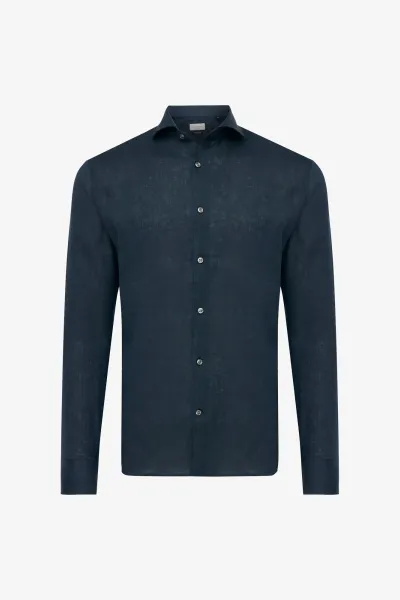 Linnen Overhemd | Donkerblauw