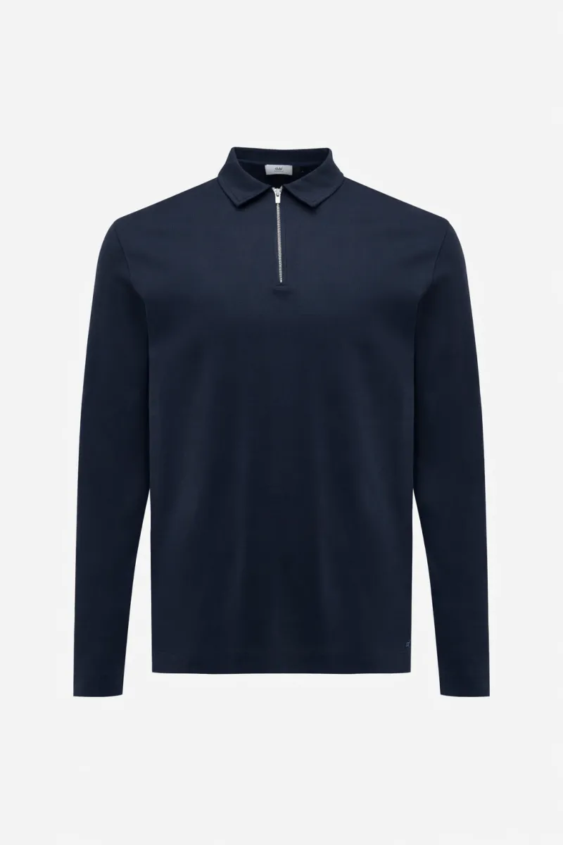 Half Zip Longsleeve Polo | Donkerblauw