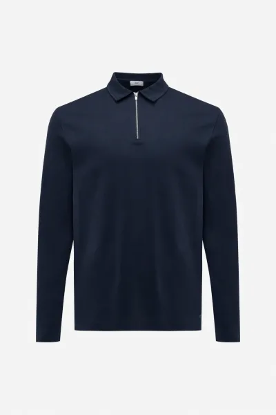 Half Zip Longsleeve Polo | Donkerblauw