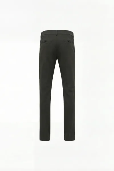 Cotton Blend Trousers | Donkergroen