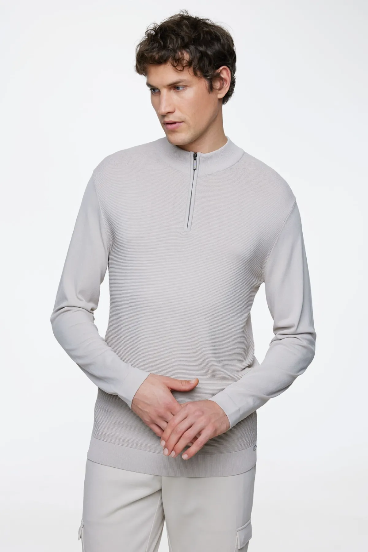 Turtle zip structuur lichtgrijs
