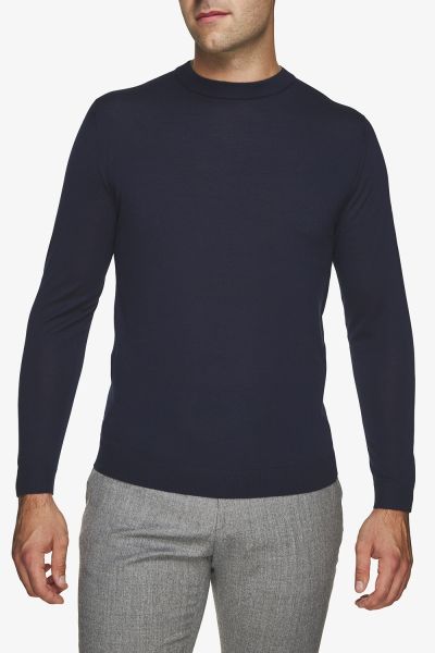 Gold ronde hals donkerblauw
