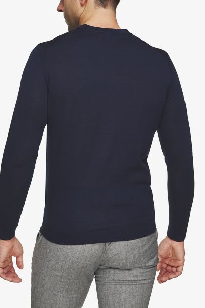 Gold ronde hals donkerblauw