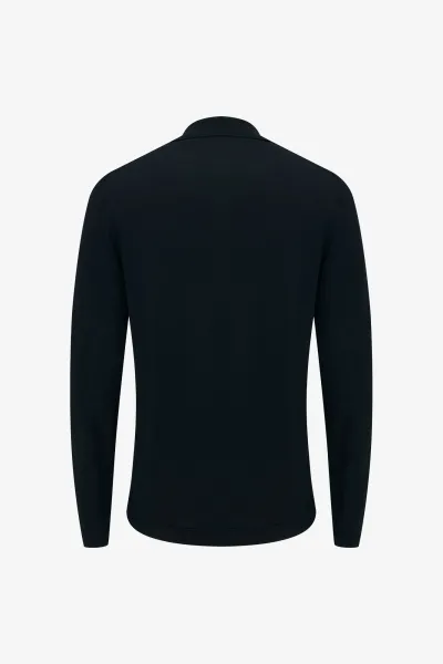 Long Sleeve Polo | Donkerblauw