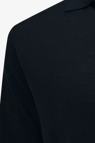 Long Sleeve Polo | Donkerblauw