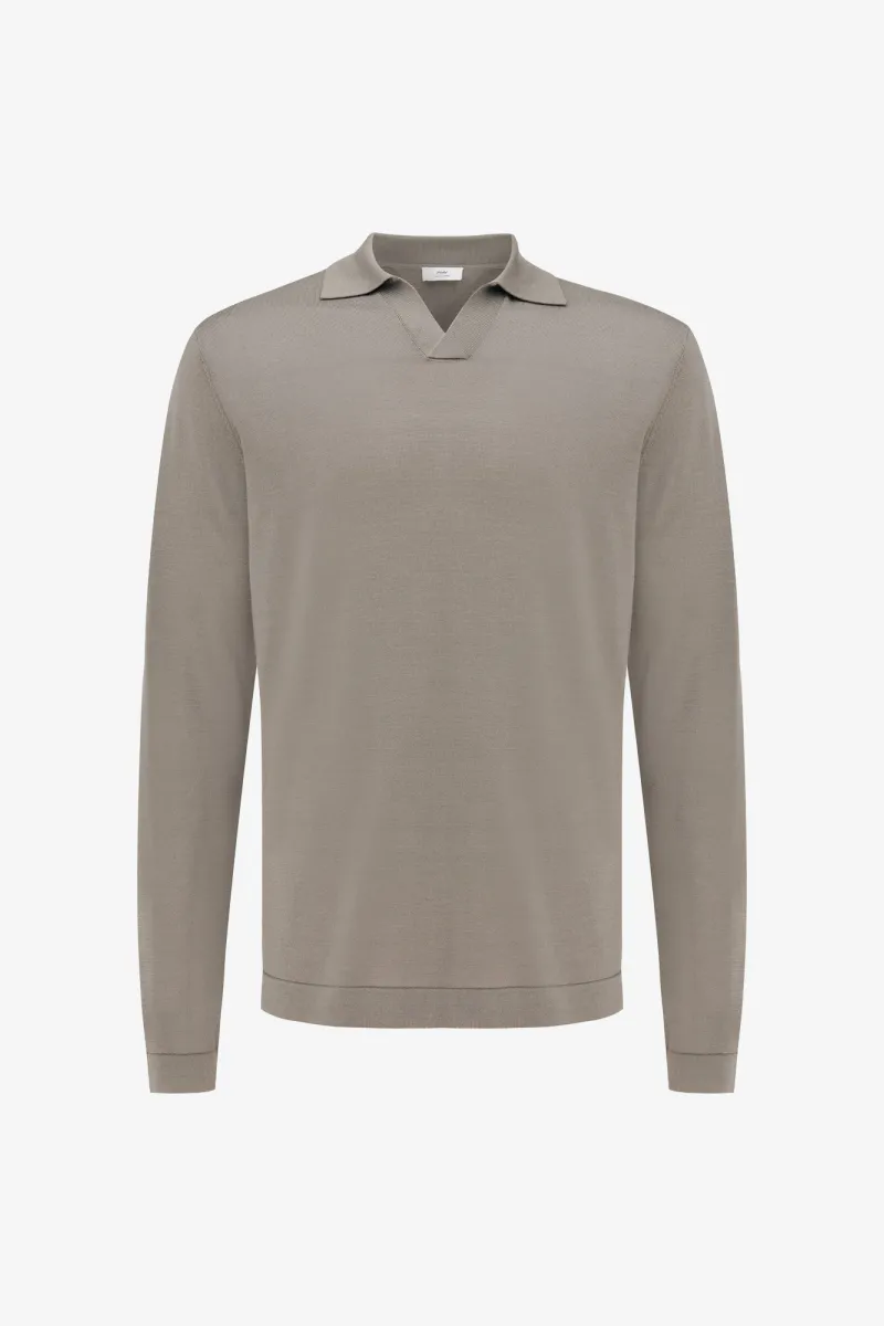 Long Sleeve Polo | Taupe