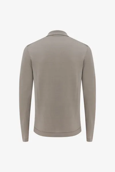Long Sleeve Polo | Taupe