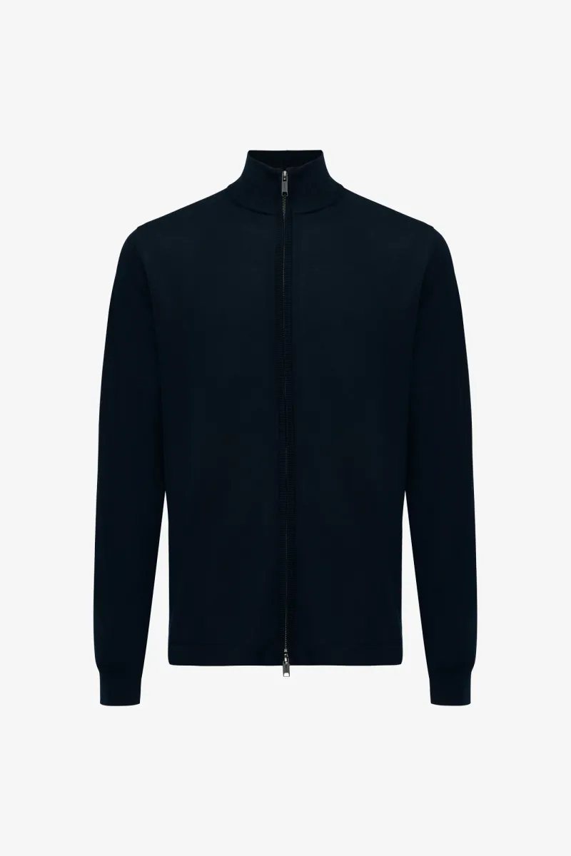 Turtle Zip Cardigan | Donkerblauw