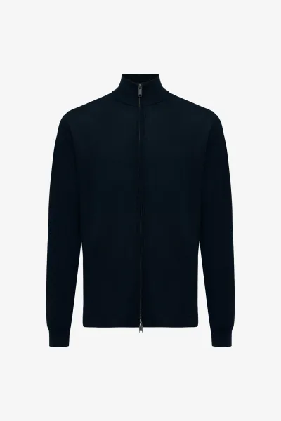 Turtle Zip Cardigan | Donkerblauw