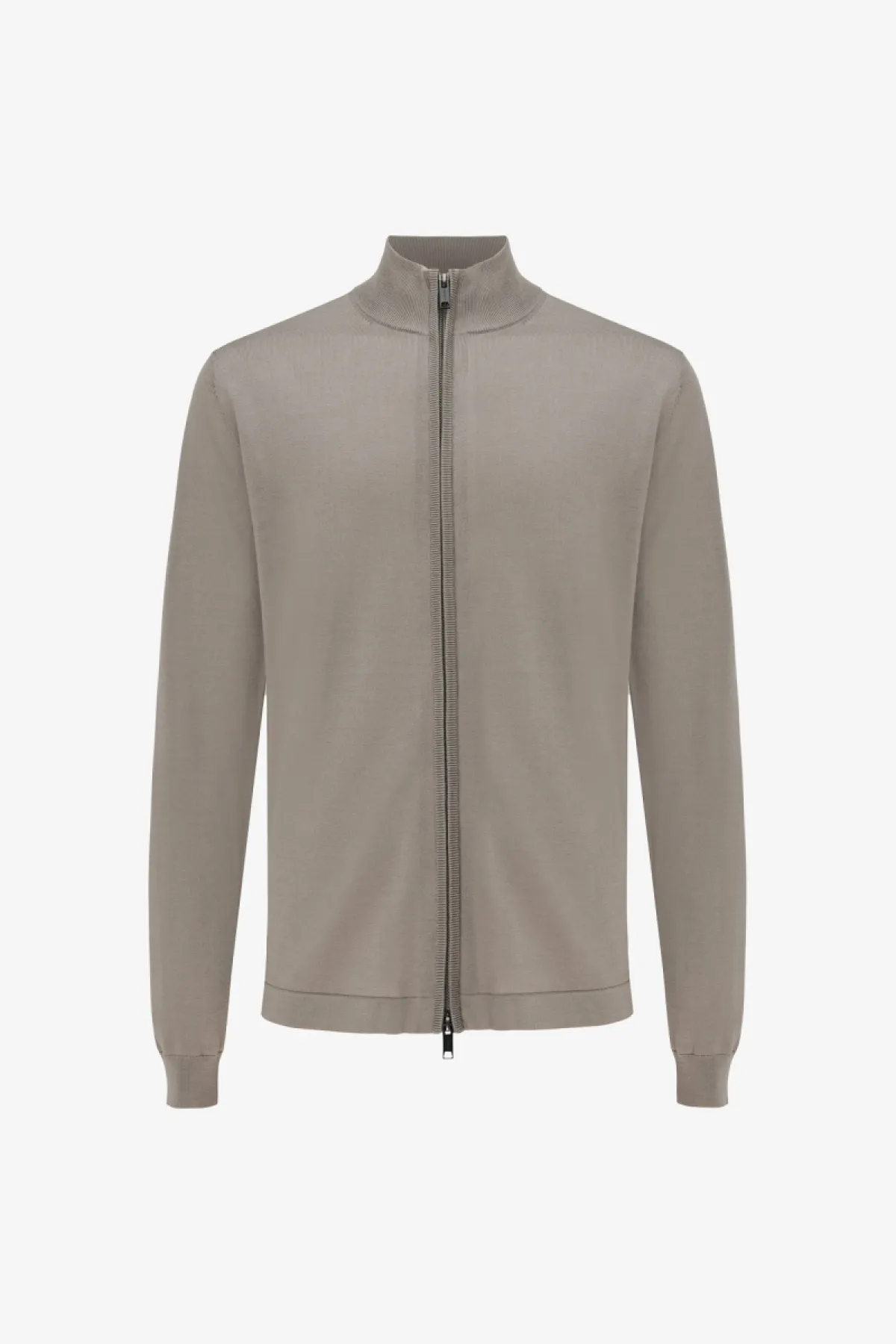 Turtle Zip Cardigan | Taupe